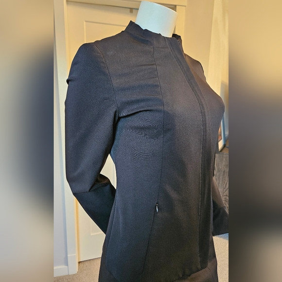 Size 4 Brian Bailey (for Holt Renfrew) Fitted Black Suit with Pencil Skirt - Picture 5 of 16